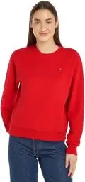Produktbild: Tommy Hilfiger Damen Sweatshirt Reg Flag On Chest Swtshrt ohne Kapuze, Rot (Fierce Red), XXS