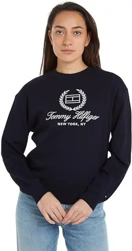 Produktbild: Tommy Hilfiger Damen Sweatshirt ohne Kapuze, Blau (Desert Sky), XXS