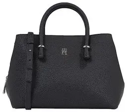 Produktbild: Tommy Hilfiger Damen TH Emblem Satchel AW0AW15224 Schultertaschen, Schwarz (Black)