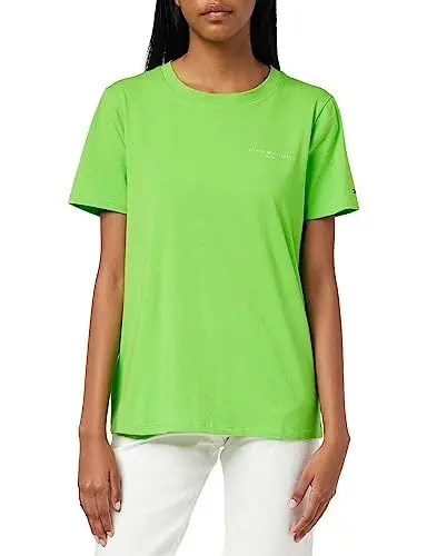 Produktbild: Tommy Hilfiger Damen T-Shirt Kurzarm 1985 Rundhalsausschnitt, Grün (Spring Lime), XS