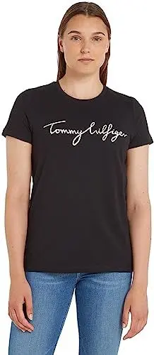 Produktbild: Tommy Hilfiger HERITAGE CREW NECK GRAPHIC TEE Kurzarm T-Shirts Damen, Schwarz (MASTERS BLACK), M