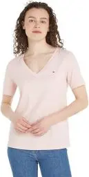 Produktbild: Tommy Hilfiger Damen T-Shirt Kurzarm Modern Regular V-Ausschnitt, Rosa (Whimsy Pink), M