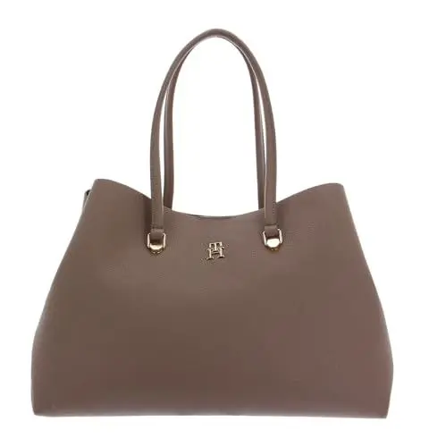 Produktbild: Tommy Hilfiger Damen Tasche TH Emblem Workbag mit Reißverschluss, Braun (Oat Milk), Einheitsgröße