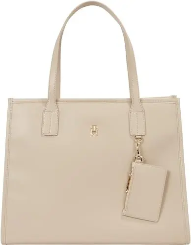Produktbild: Tommy Hilfiger Damen Tote Bag Tasche City Tote Mittelgroß, Beige (White Clay), Onesize