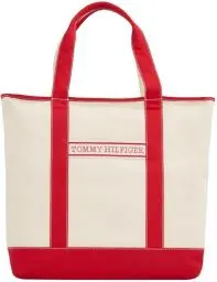Produktbild: Tommy Hilfiger Damen Tote Bag Tasche Summer Canvas Tragetasche, Rot (Primary Red), Einheitsgröße
