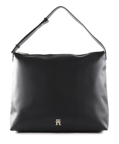 Produktbild: Tommy Hilfiger Damen Tote Bag Tasche TH Casual Hobo mit Reißverschluss, Schwarz (Black), Einheitsgröße