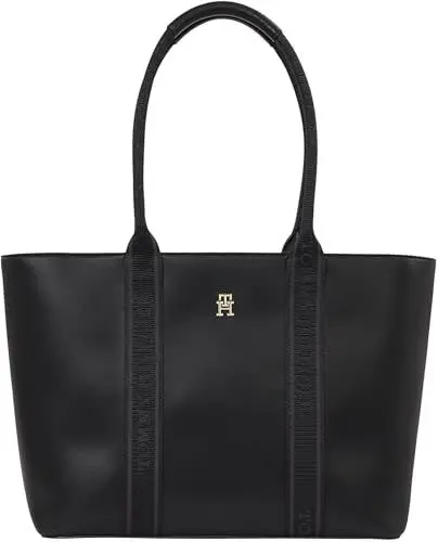 Produktbild: Tommy Hilfiger Damen Tote Bag Tasche mit Logo, Schwarz (Black), Einheitsgröße