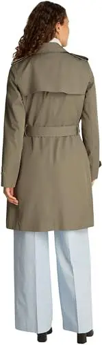 Produktbild: Tommy Hilfiger Damen Trenchcoat Cotton Slim Fit Kurz, Braun (Tundra Brown), 32
