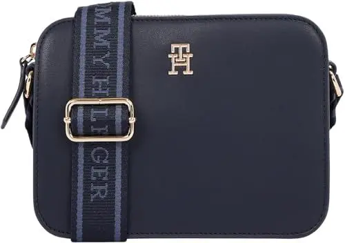 Produktbild: Tommy Hilfiger Damen Umhängetasche Logotape Camera Bag Breiter Tragegurt, Blau (Space Blue), Einheitsgröße