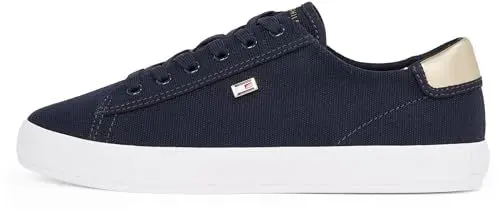 Produktbild: Tommy Hilfiger Damen Vulcanized Sneaker Canvas Lace Up Elegant, Blau (Space Blue), 37