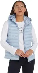 Produktbild: Tommy Hilfiger Damen Weste Padded Global Stripe Steppweste, Blau (Breezy Blue), M