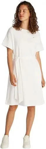 Produktbild: Tommy Hilfiger Damen Wickelkleid Modern Cody mit Taillengürtel, Weiß (Ecru), M