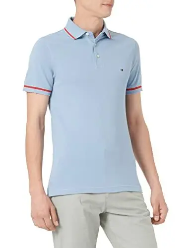 Produktbild: Tommy Hilfiger Herren 1985 Tipped Slim Polo Hemd, Daybreak Blue, S