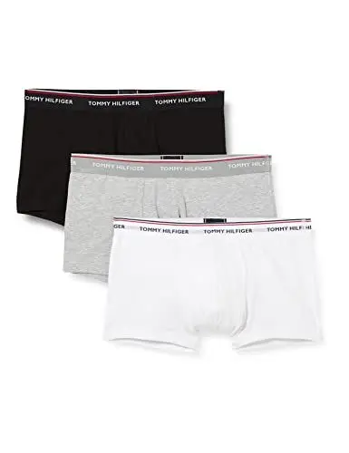 Produktbild: Tommy Hilfiger Herren Boxershorts Low Rise Trunks aus Baumwolle, Mehrfarbig (Black/Grey Heather/White), M