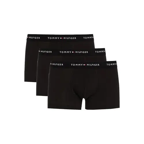 Produktbild: Tommy Hilfiger Herren Boxershorts Trunks Unterwäsche, Schwarz (Black/Black/Black), M