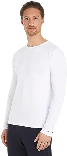 Produktbild: Tommy Hilfiger Herren Langarmshirts Basic, Mehrfarbig (White/White/White), L