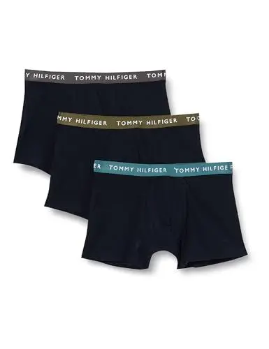 Produktbild: Tommy Hilfiger Herren 3er Pack Boxershorts Trunks Unterwäsche, Mehrfarbig (Frosted Green/Army Green/Dark Ash), XL