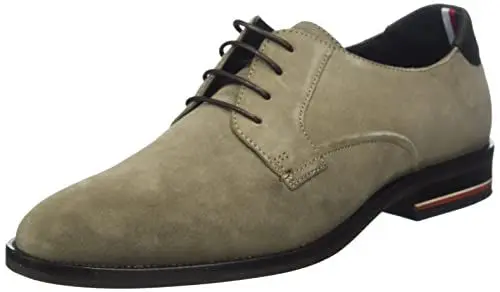Produktbild: Tommy Hilfiger Herren Anzugschuhe Signature Hilfiger Suede Shoe aus Wildleder, Beige (Nomad), 45 EU
