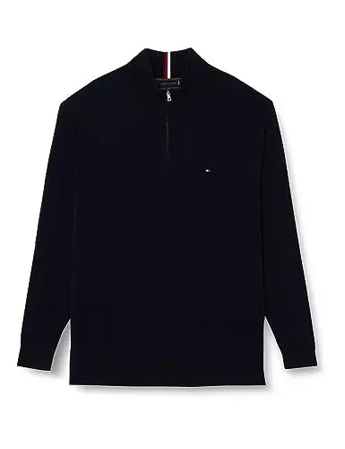 Produktbild: Tommy Hilfiger Herren BT-PIMA ORG CTN Cashmere ZMOCK-B MW0MW34106 Pullover, Blau (Desert Sky), XXL