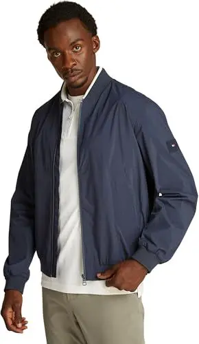 Produktbild: Tommy Hilfiger Herren Bomberjacke Branded mit Baseballkragen, Blau (Desert Sky), L