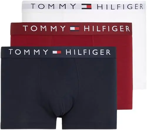 Produktbild: Tommy Hilfiger Herren Boxershorts Trunks Unterwäsche, Mehrfarbig (Des Sky/White/Rouge), XL