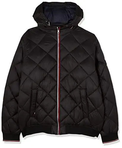 Produktbild: Tommy Hilfiger Herren Bt-Diamond Quilted Hood Jacket-B MW0MW29424 Gepolsterte Jacken, Schwarz (Black), 3XL