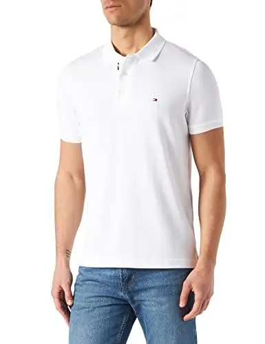 Produktbild: Tommy Hilfiger Herren Bubble Structure Slim Polo Hemd, White, XXL