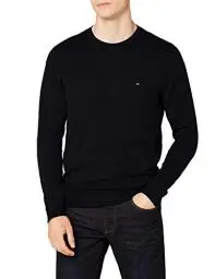 Produktbild: Tommy Hilfiger Herren CORE Cotton-Silk CNECK Pullover, per Pack Blau (Sky Captain 403), Medium (Herstellergröße: M)