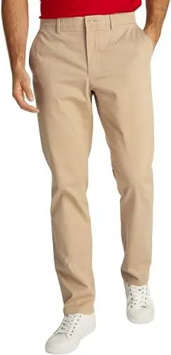 Produktbild: Tommy Hilfiger Herren Chino Hose Denton Satin Straight Fit, Beige (Batique Khaki), 28W/36L