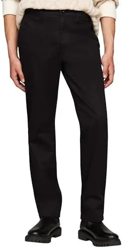 Produktbild: Tommy Hilfiger Herren Chino Hose Denton Satin Straight Fit, Schwarz (Black), 30W/34L