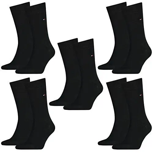 Produktbild: Tommy Hilfiger Herren Classic Business Socken 371111 10Paar, Farbe:Schwarz··Sockengröße:43-46··Artikel:Socken schwarz 371111-200