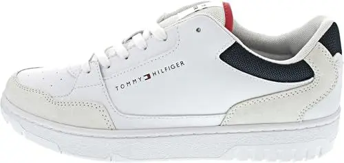 Produktbild: Tommy Hilfiger Herren Cupsole Sneaker Basket Core Leather Mix Schuhe, Weiß (White), 42 EU