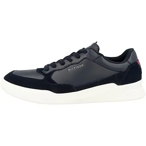 Produktbild: Tommy Hilfiger Herren Cupsole Sneaker Elevated Cupsole Leather Mix Schuhe , Blau (Desert Sky), 46 EU