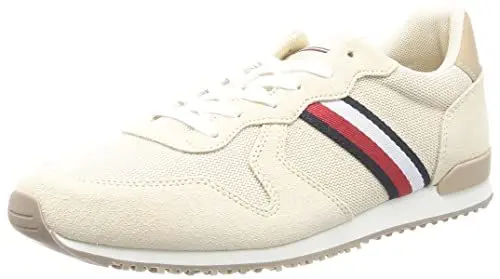 Produktbild: Tommy Hilfiger Herren Cupsole Sneaker Iconic Seasonal Mix Runner Schuhe , Beige (Tuscan Beige), 42 EU