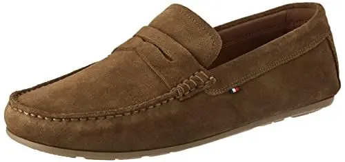 Produktbild: Tommy Hilfiger Herren Driver Schuh Casual Suede Driver Mokassins , Braun (Rockefeller Brown), 41 EU