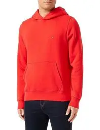Produktbild: Tommy Hilfiger Herren Flag Logo Hoody MW0MW34266 Schwere Strickwaren, Orange (Fireworks), S