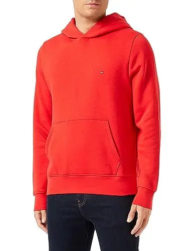 Produktbild: Tommy Hilfiger Herren Flag Logo Hoody MW0MW34266 Schwere Strickwaren, Orange (Fireworks), S