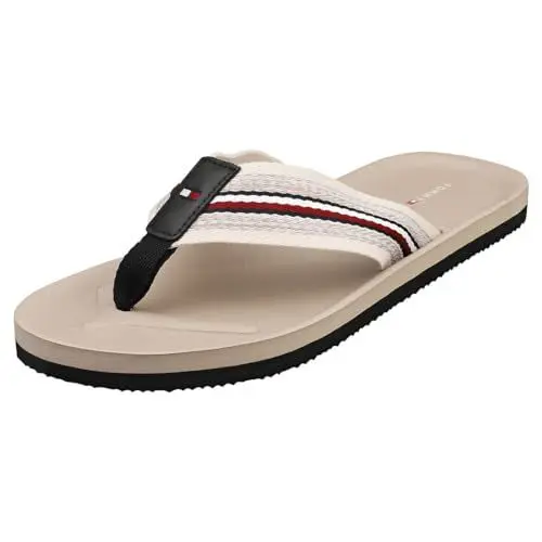 Produktbild: Tommy Hilfiger Herren Flip Flops Badeschuhe, (Smooth Taupe), 42