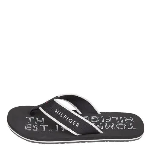 Produktbild: Tommy Hilfiger Herren Flip Flops Sporty Beach Sandal Badeschuhe, Schwarz (Black), 40 EU