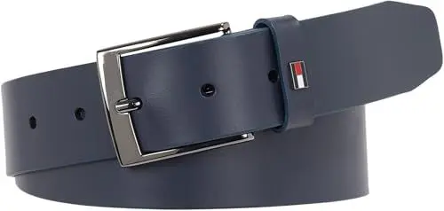 Produktbild: Tommy Hilfiger Herren Gürtel Adan Leather 3.5 Ledergürtel, Mehrfarbig (Space Blue), 95