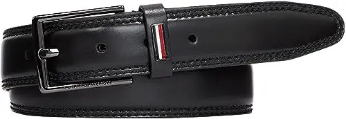 Produktbild: Tommy Hilfiger Herren Gürtel Business 3,5 cm Ledergürtel, Schwarz (Black), 105