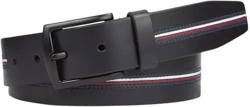 Produktbild: Tommy Hilfiger Herren Gürtel Denton Ledergürtel, Blau (Space Blue), 105 cm