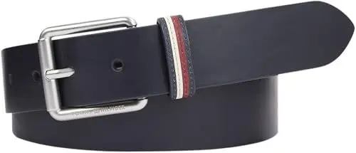 Produktbild: Tommy Hilfiger Herren Gürtel Ledergürtel, Blau (Space Blue), 85 cm