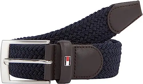 Produktbild: Tommy Hilfiger Herren Gürtel New Adan Belt 3,5 cm Stoffgürtel, Blau (Sky Captain), 100 cm