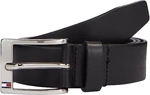Produktbild: Tommy Hilfiger Herren Gürtel New Aly Belt Ledergürtel, Schwarz (Black), 100