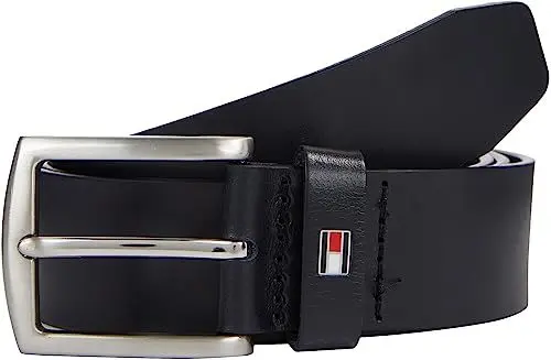 Produktbild: Tommy Hilfiger Herren Gürtel New Denton 3,5 cm Belt Ledergürtel, Blau (Midnight), 110 cm