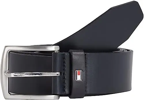 Produktbild: Tommy Hilfiger Herren Gürtel New Denton Belt 4,0 cm Ledergürtel, Blau (Midnight), 80 cm