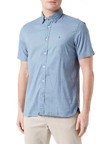 Produktbild: Tommy Hilfiger Herren Hemd Kurzarm, Blau (Blue Coal / Optic White), S