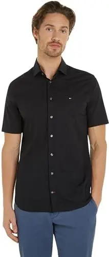 Produktbild: Tommy Hilfiger Herren Hemd Kurzarm, Schwarz (Black), 40