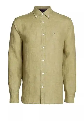 Produktbild: Tommy Hilfiger Herren Hemd Leinenhemd, Grün (Faded Olive), M